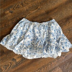 Floral Blue and White Skirt